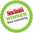 Miami New Times Best CoWorking Space Badge